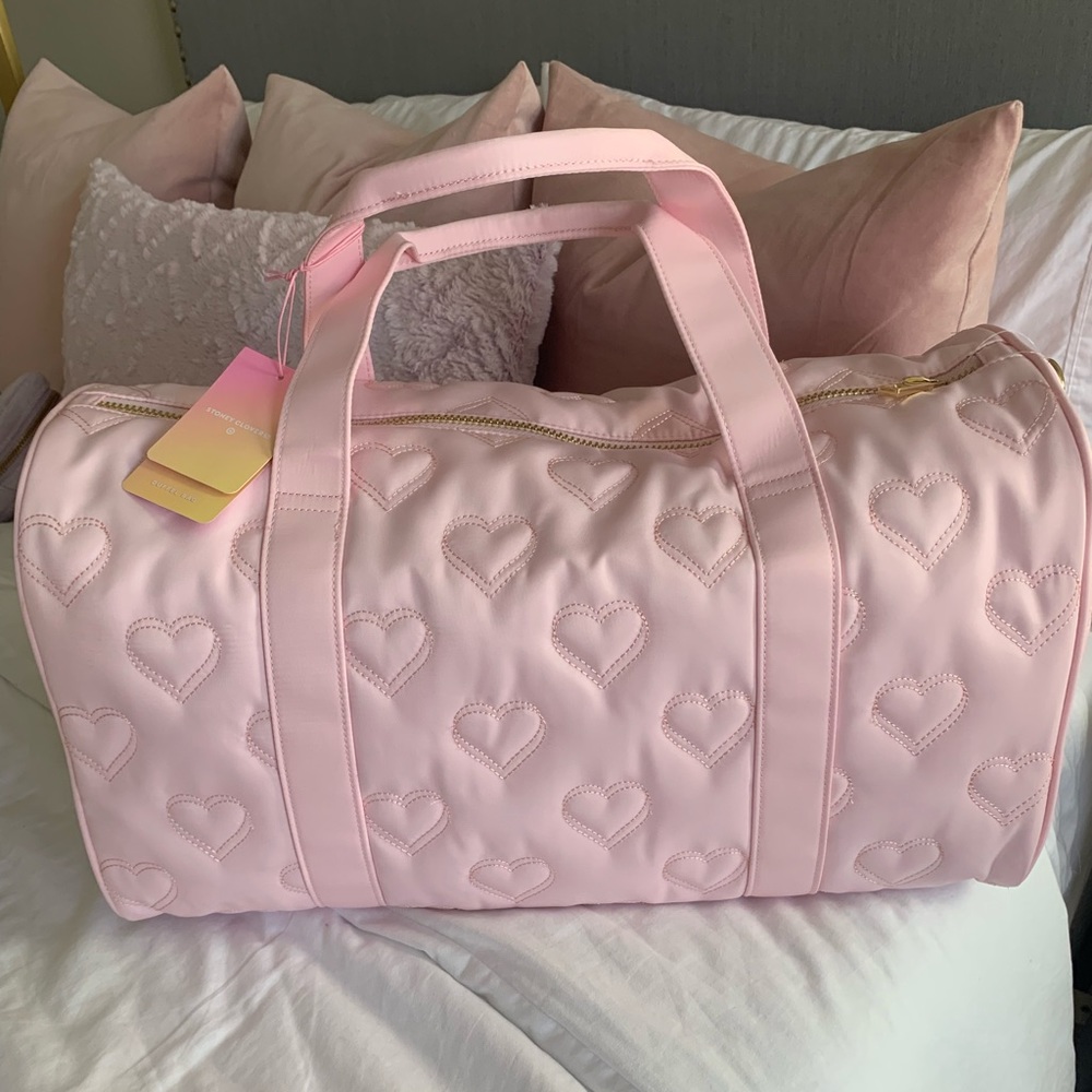 Stoney Clover Lane quilted hearts duffle bag